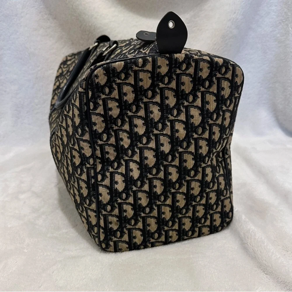 Vintage dior blue and Tan Monogram bowling / Boston bag! - Picture 3 of 15